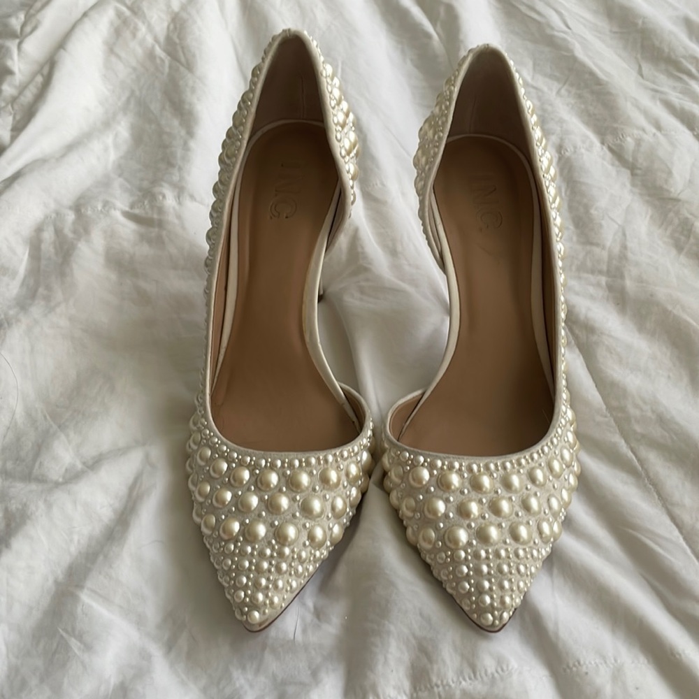 INC White Pearl Heels